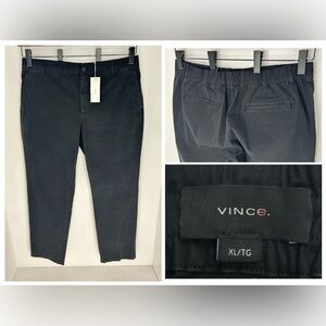 VINCE‎ NWT Owen Classic Fit Cotton Blend Pants Size XL Black Office Career 39x31
